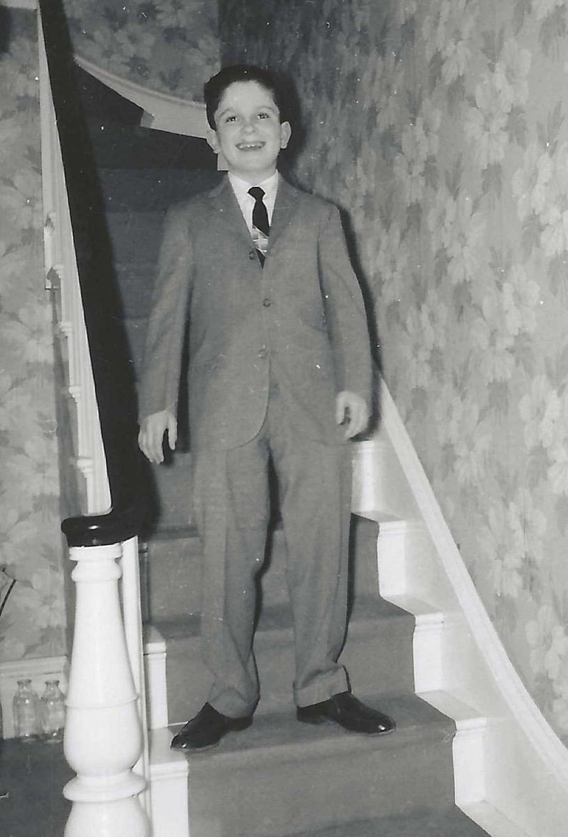 Billy coming down the stairs at Grammie's — Alice and Charlie's house